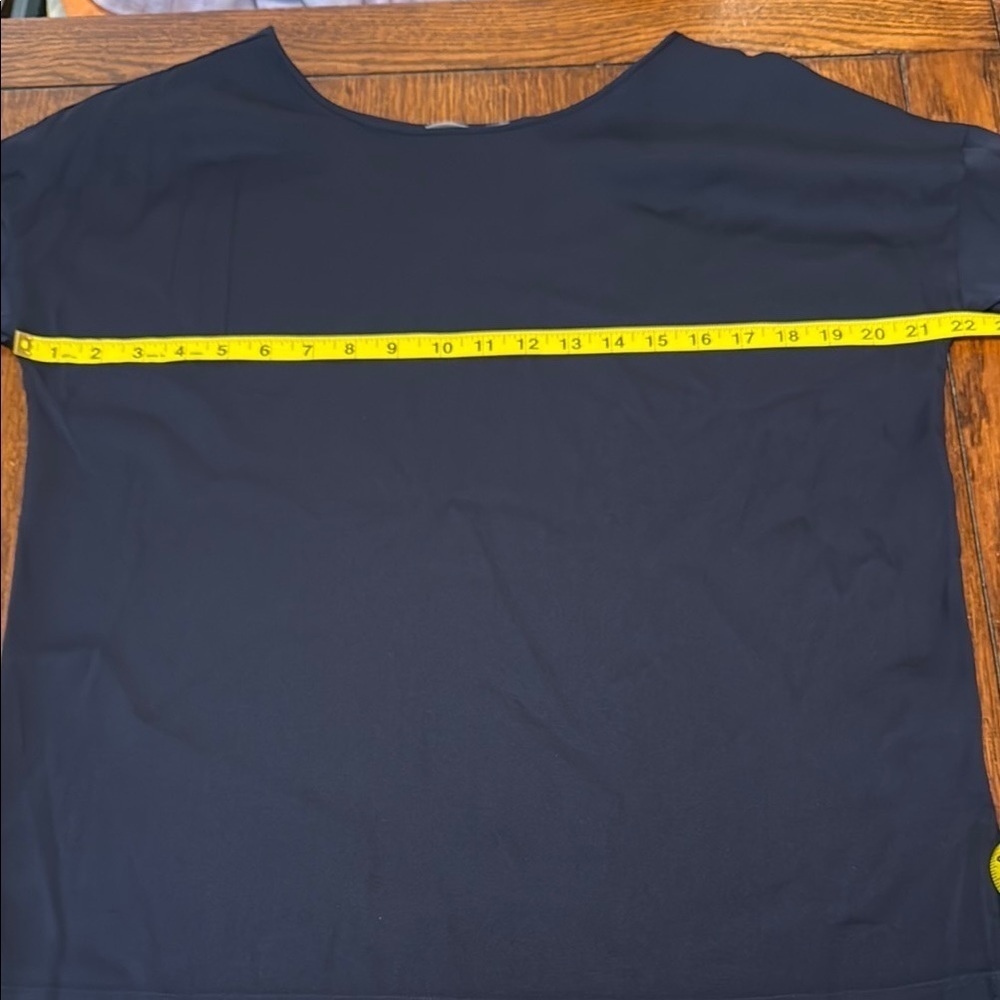 Vince Oversized Navy Silk Blouse - Picture 6 of 8